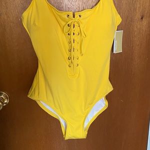 Size 14 yellow gold Michael kors swimsuit one piece